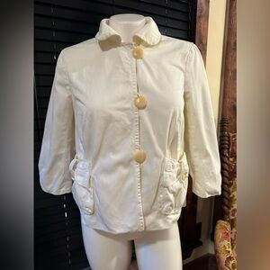 EUC J. Crew Blazer Suit Jacket Weathered Broken-In Chino Classic Twill SZ 0